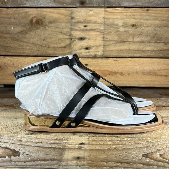 Franco Sarto Sybil Strappy Sandal - Black/Gold - 6.5 - New without box - Picture 3 of 8